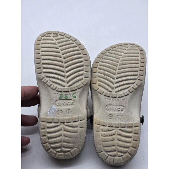 Crocs Shoes Kids Size C11 Gold Glitter Classic Clog Sandals Slip On Comfort - Picture 9 of 11